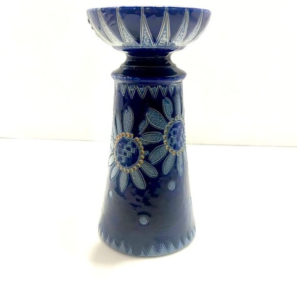 Betschdorf Schmitter Salt-Glazed Stoneware Candleholder Alsace 8" Sunflower - Picture 2 of 9